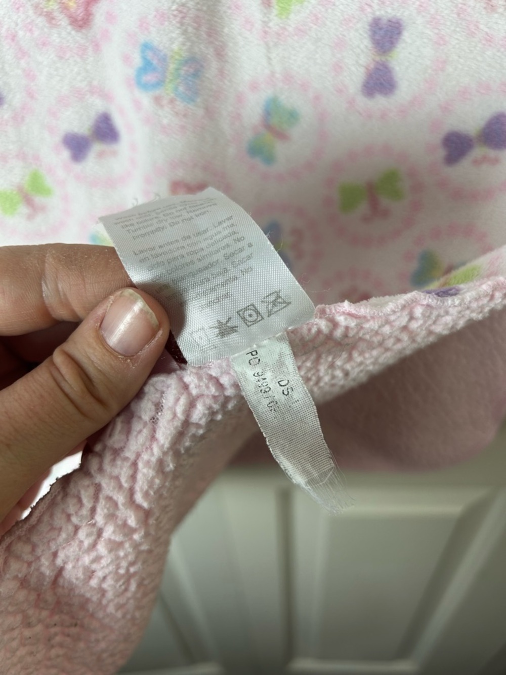 Carter's Pink Butterfly Baby Blanket White Sherpa Blue Purple Circles Dots Green - Picture 6 of 11
